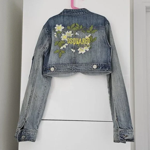 DESQAURED -Cropped Denim Jacket - RARE!! - Picture 5 of 10